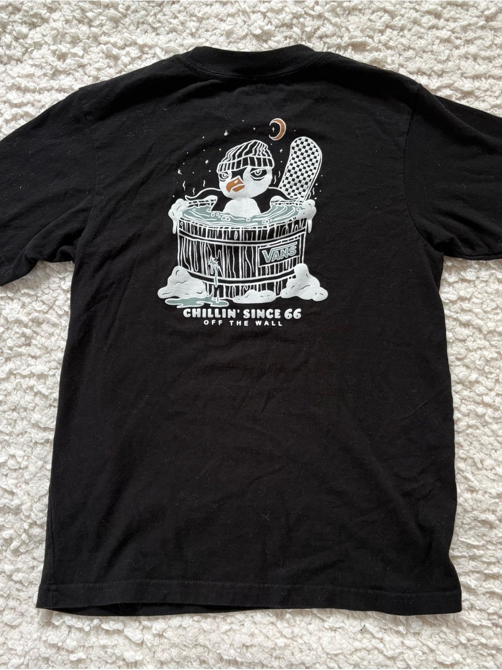 Vans Boys Graphic T-Shirt Chillin Since 66 Black Size 7